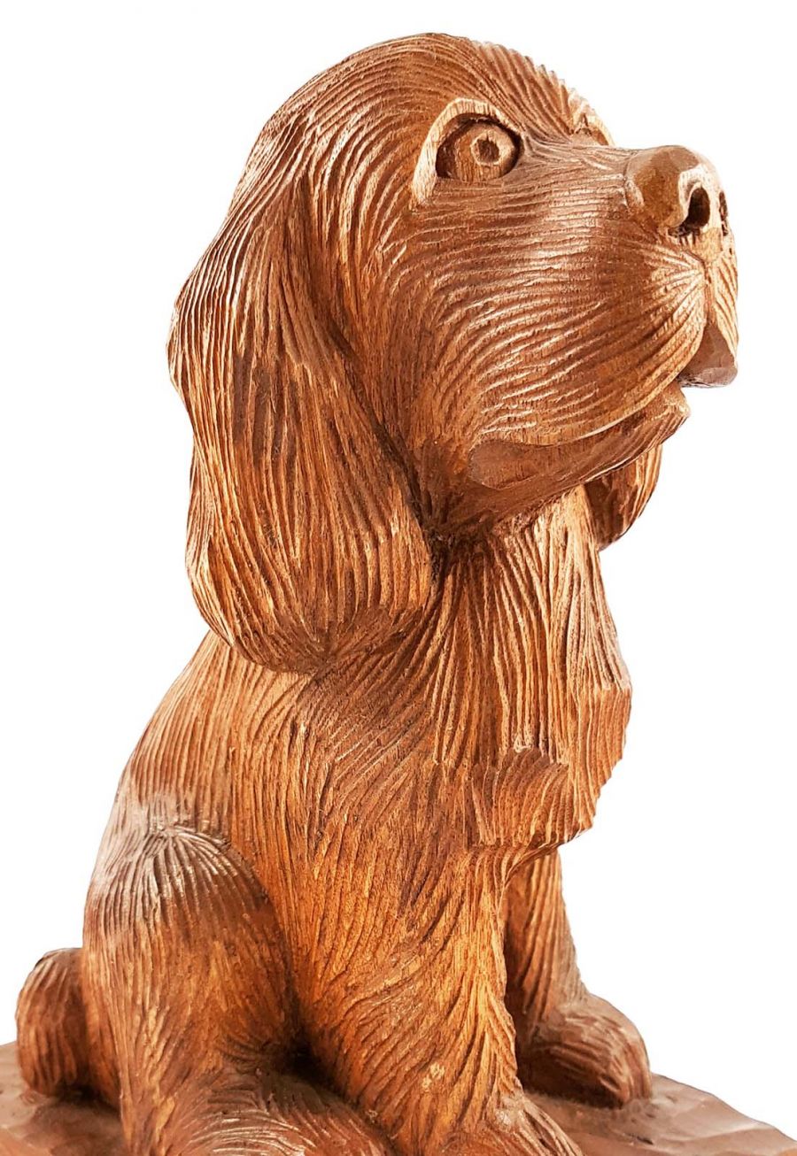 Petit chien sculpture bois
